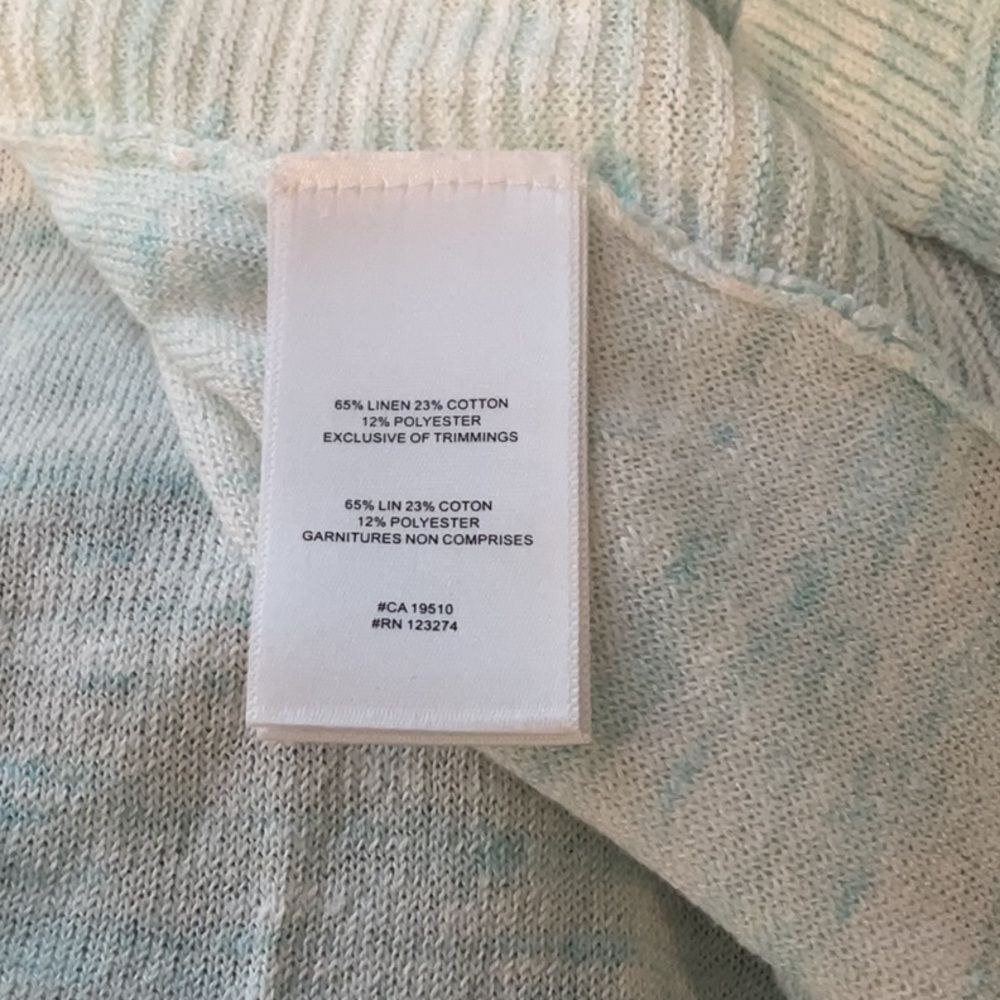 Lole Linen Blend Ribbed Tank Top In Turquoise Cream Marled Tank - Picture 5 of 5